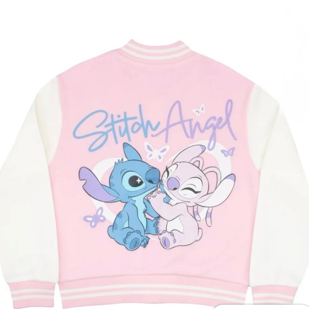 Disney Stitch & Angel Girls Zip-Up Varsity style jacket
